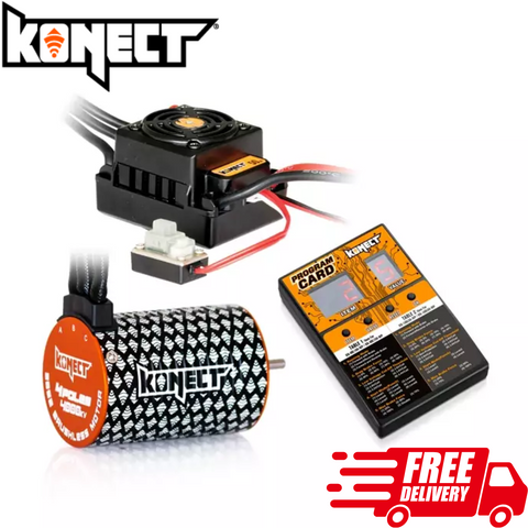 Konect Brushless Combo 4000kv Motor 50A Waterproof ESC + Program Card