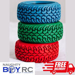 RC off-road rally car tire for fast 4wd radio control model 1/10 scale vehicles. Works on dirt oval, mud and more.