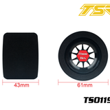 Team Saxo TS01198 1/10 F1 Pre-Glued Foam Tire Rear 25Sh (2)