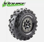 Louise CR-Rowdy RC Crawler Tires 1/10 2.2" 12mm SS CH-BL Mounted (2)