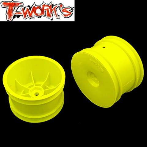 T-Work's 2.2 Buggy Rear Wheels B6.3 B7 B74 YZ2 YZ4 RB7 ZX7 D418 SRX2 (2) Yellow