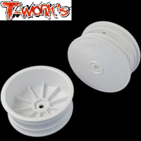 T-work's 4WD Buggy Front Wheels B64 B74 YZ4-SF EB410 2.2 12mm (2) White