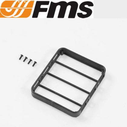FMS C3101 FCX24 K5 Chevy Blazer Rooftop Rack in black plastic with four small mounting screws included, designed as a radio control parts accessory.