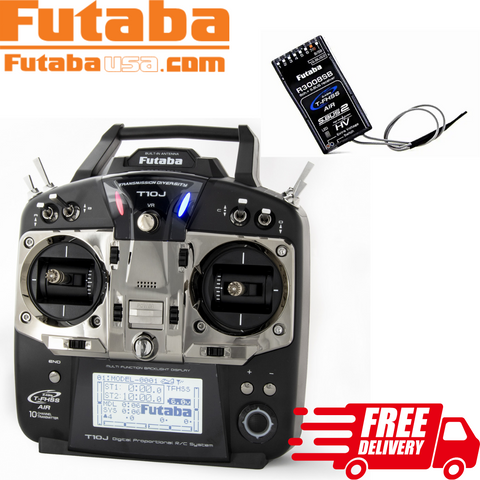 Futaba T10JA 2.4GHz T-FHSS RC Airplane Spec Radio & R3008SB Receiver